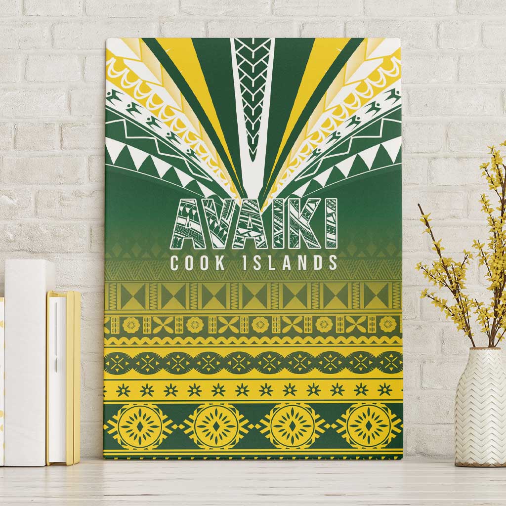 Cook Islands Rugby Canvas Wall Art Kuki Avaiki LT7 Without Frame Yellow Green - Polynesian Pride