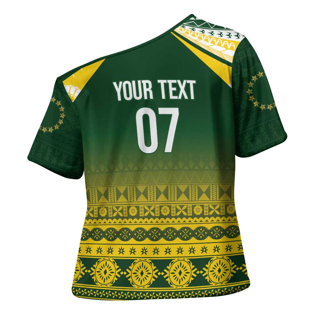 Cook Islands Rugby Custom Cross Shoulder Shirt Kuki Avaiki LT7 - Polynesian Pride
