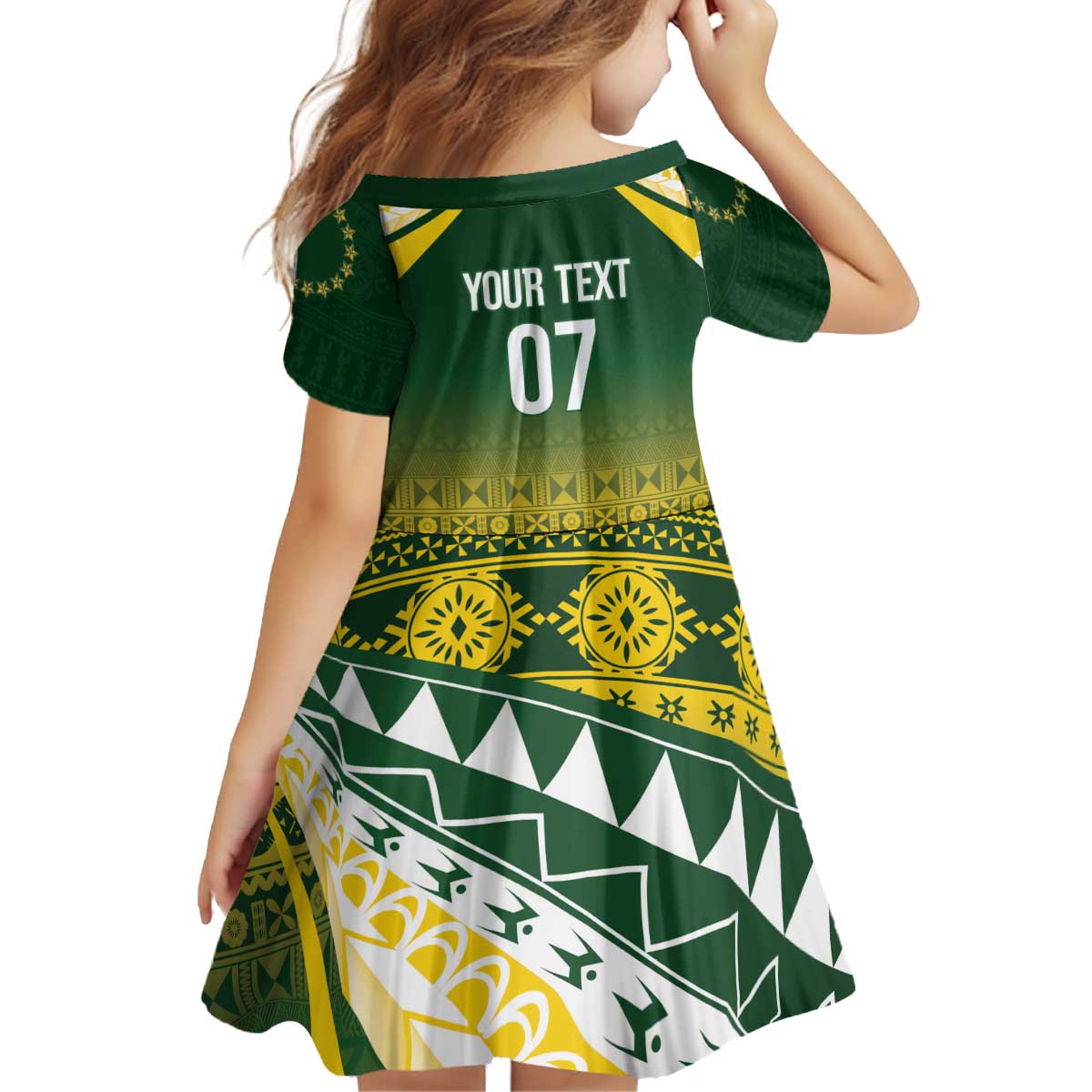 Cook Islands Rugby Custom Kid Short Sleeve Dress Kuki Avaiki LT7 - Polynesian Pride