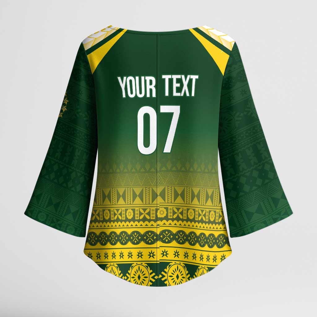 Cook Islands Rugby Custom Kimono Sleeve Blouse Kuki Avaiki LT7 - Polynesian Pride