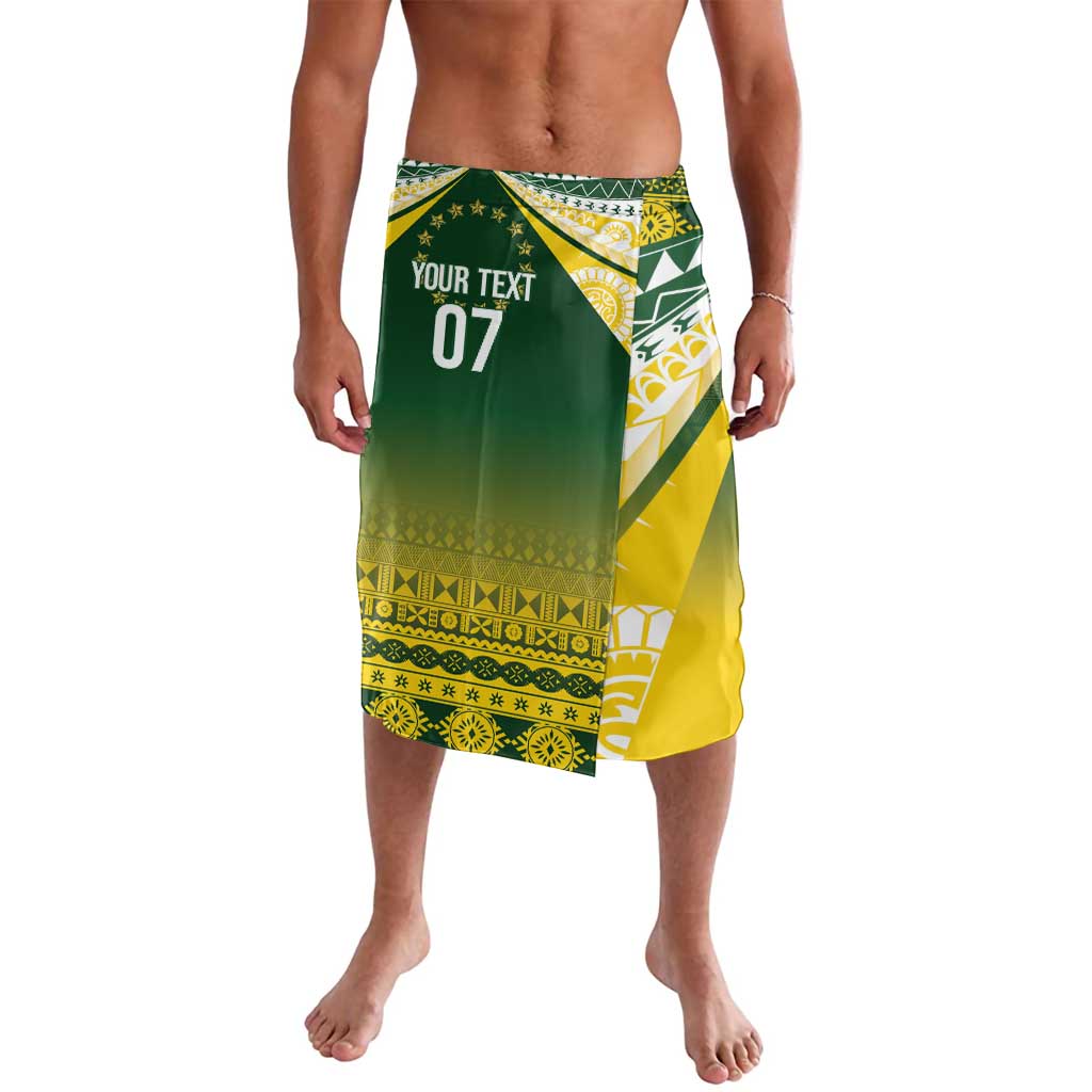 Cook Islands Rugby Custom Lavalava Kuki Avaiki LT7 Yellow Green - Polynesian Pride