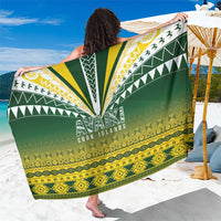 Cook Islands Rugby Sarong Kuki Avaiki LT7 One Size 44 x 66 inches Yellow Green - Polynesian Pride