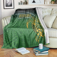 Cook Islands Rugby Kuki Avaiki Blanket Tribal Turtle LT7 Dark Green - Polynesian Pride