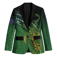Cook Islands Rugby Kuki Avaiki Blazer Tribal Turtle LT7 Unisex Dark Green - Polynesian Pride