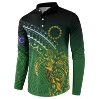 Cook Islands Rugby Kuki Avaiki Button Sweatshirt Tribal Turtle LT7 - Polynesian Pride