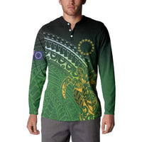Cook Islands Rugby Kuki Avaiki Button Sweatshirt Tribal Turtle LT7 - Polynesian Pride