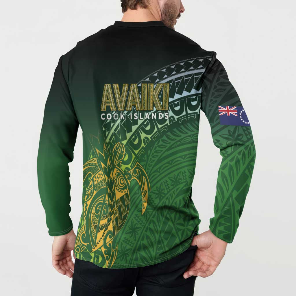 Cook Islands Rugby Kuki Avaiki Button Sweatshirt Tribal Turtle LT7 - Polynesian Pride