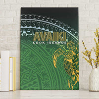 Cook Islands Rugby Kuki Avaiki Canvas Wall Art Tribal Turtle LT7 Without Frame Dark Green - Polynesian Pride