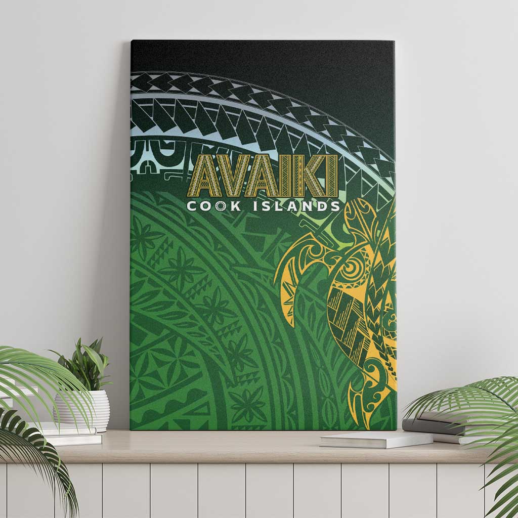 Cook Islands Rugby Kuki Avaiki Canvas Wall Art Tribal Turtle LT7 - Polynesian Pride