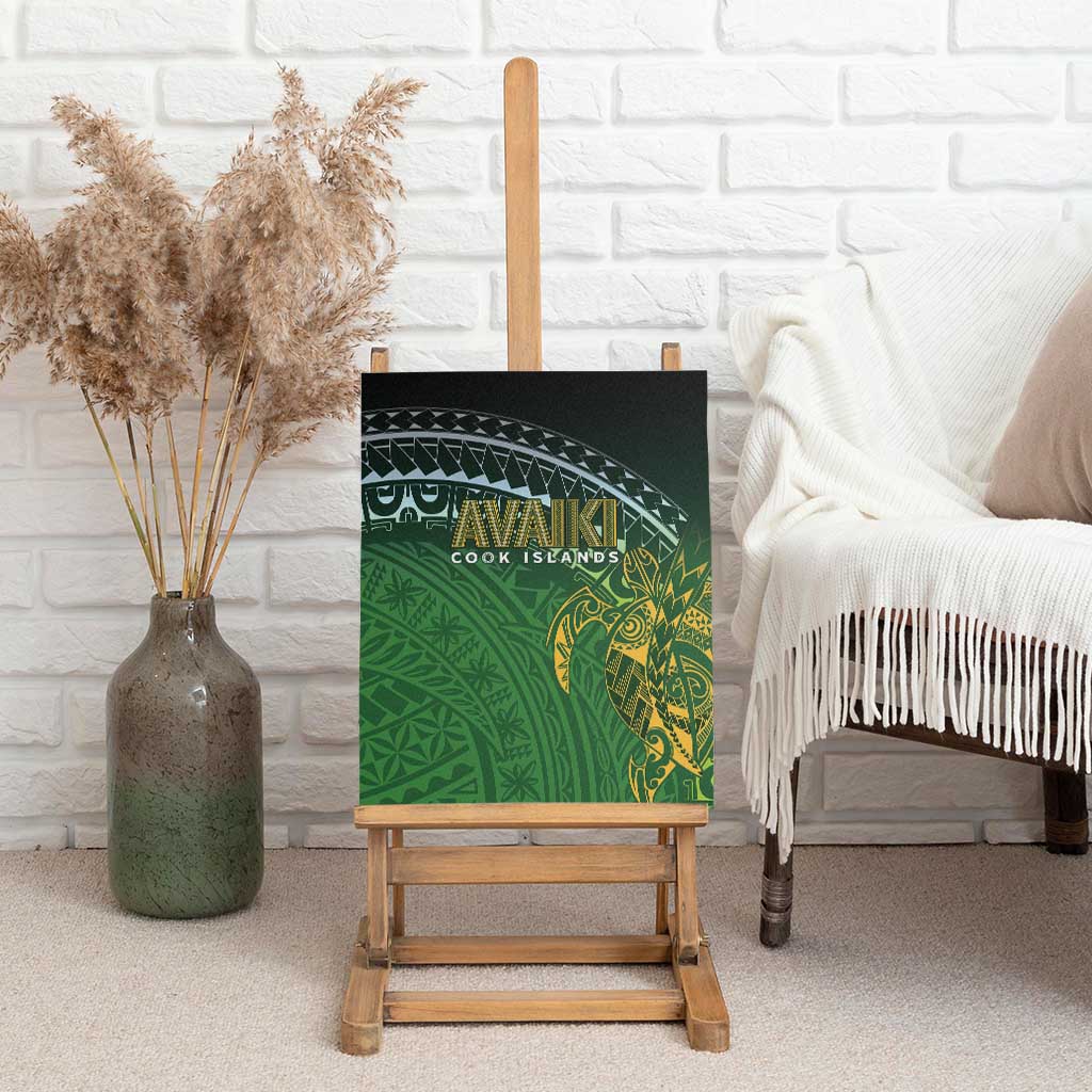 Cook Islands Rugby Kuki Avaiki Canvas Wall Art Tribal Turtle LT7 - Polynesian Pride