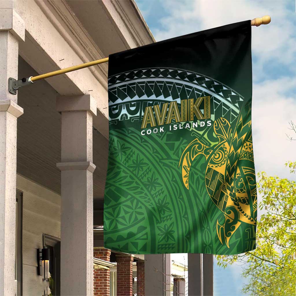 Cook Islands Rugby Kuki Avaiki Garden Flag Tribal Turtle LT7 House Flag Dark Green - Polynesian Pride
