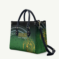 Cook Islands Rugby Kuki Avaiki Leather Bag Tribal Turtle LT7 Dark Green - Polynesian Pride