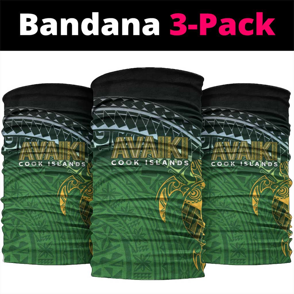 Cook Islands Rugby Kuki Avaiki Neck Gaiter Tribal Turtle LT7 package One Size: 25*50cm Dark Green - Polynesian Pride