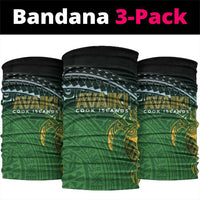 Cook Islands Rugby Kuki Avaiki Neck Gaiter Tribal Turtle LT7 package One Size: 25*50cm Dark Green - Polynesian Pride