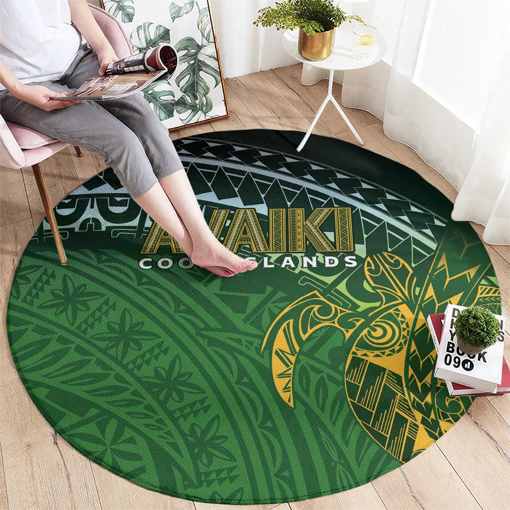 Cook Islands Rugby Kuki Avaiki Round Carpet Tribal Turtle LT7 - Polynesian Pride