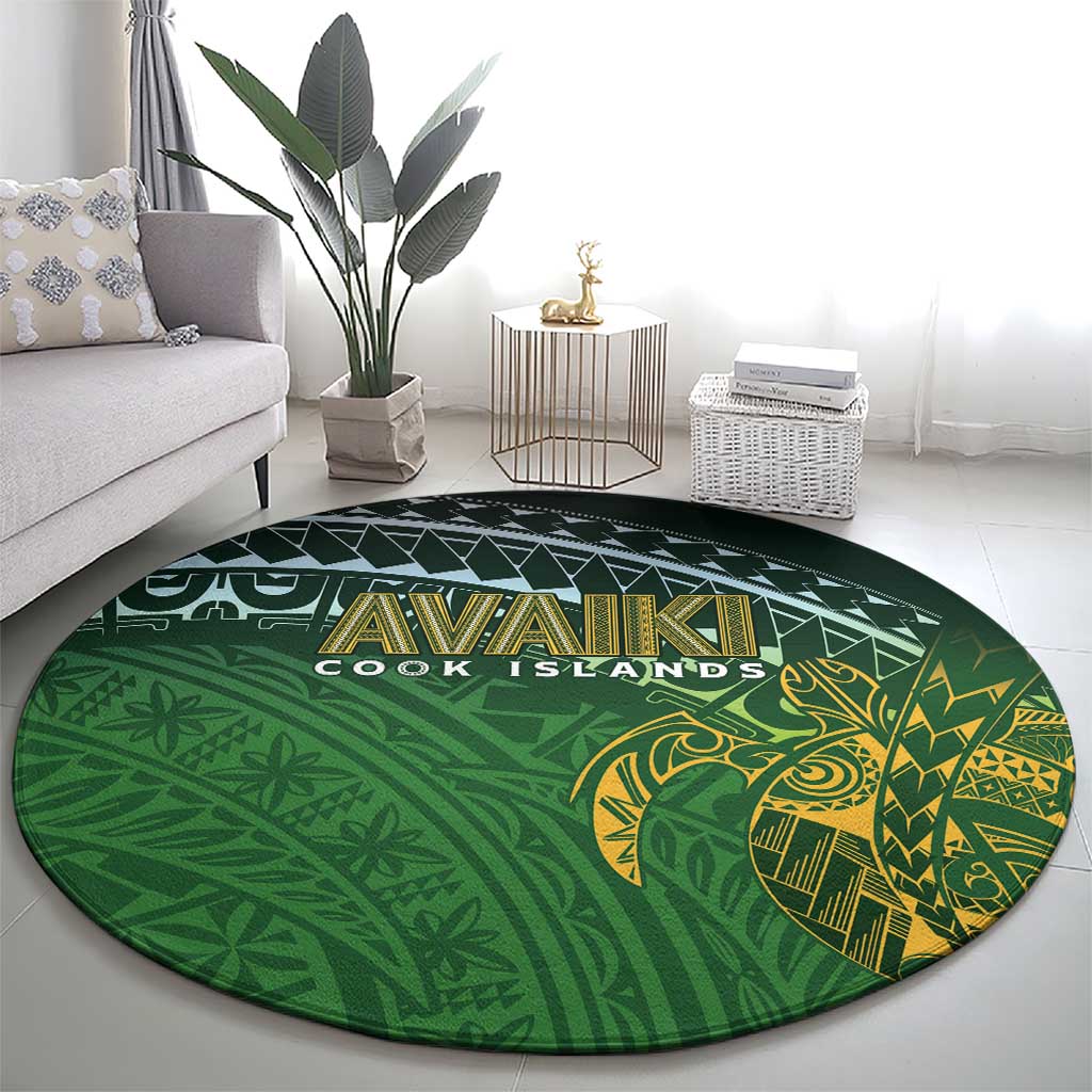 Cook Islands Rugby Kuki Avaiki Round Carpet Tribal Turtle LT7 - Polynesian Pride