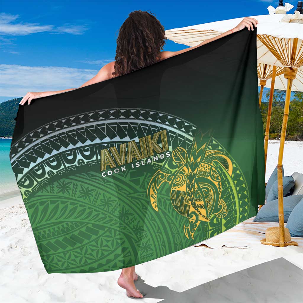 Cook Islands Rugby Kuki Avaiki Sarong Tribal Turtle LT7 One Size 44 x 66 inches Dark Green - Polynesian Pride