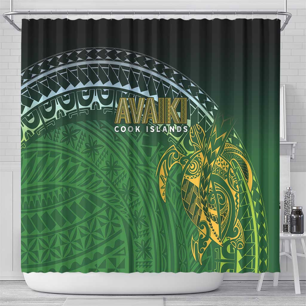 Cook Islands Rugby Kuki Avaiki Shower Curtain Tribal Turtle LT7 - Polynesian Pride
