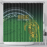 Cook Islands Rugby Kuki Avaiki Shower Curtain Tribal Turtle LT7 - Polynesian Pride