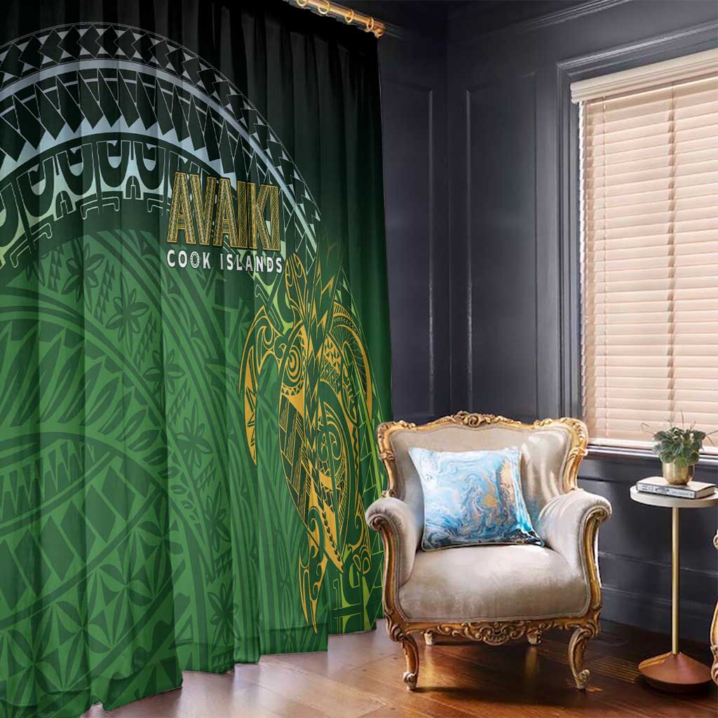 Cook Islands Rugby Kuki Avaiki Window Curtain Tribal Turtle LT7 - Polynesian Pride