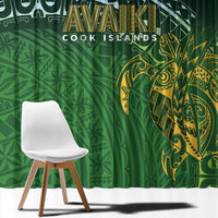 Cook Islands Rugby Kuki Avaiki Window Curtain Tribal Turtle LT7 - Polynesian Pride