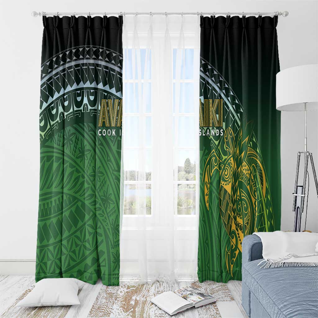 Cook Islands Rugby Kuki Avaiki Window Curtain Tribal Turtle LT7 - Polynesian Pride