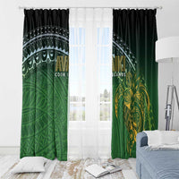 Cook Islands Rugby Kuki Avaiki Window Curtain Tribal Turtle LT7 - Polynesian Pride