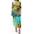 Honolulu Hawaii Puletasi Ilima Plumeria with Hula Girl LT7 Long Dress Colorful - Polynesian Pride