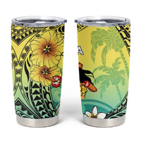 Honolulu Hawaii Tumbler Cup Ilima Plumeria with Hula Girl LT7 Colorful - Polynesian Pride