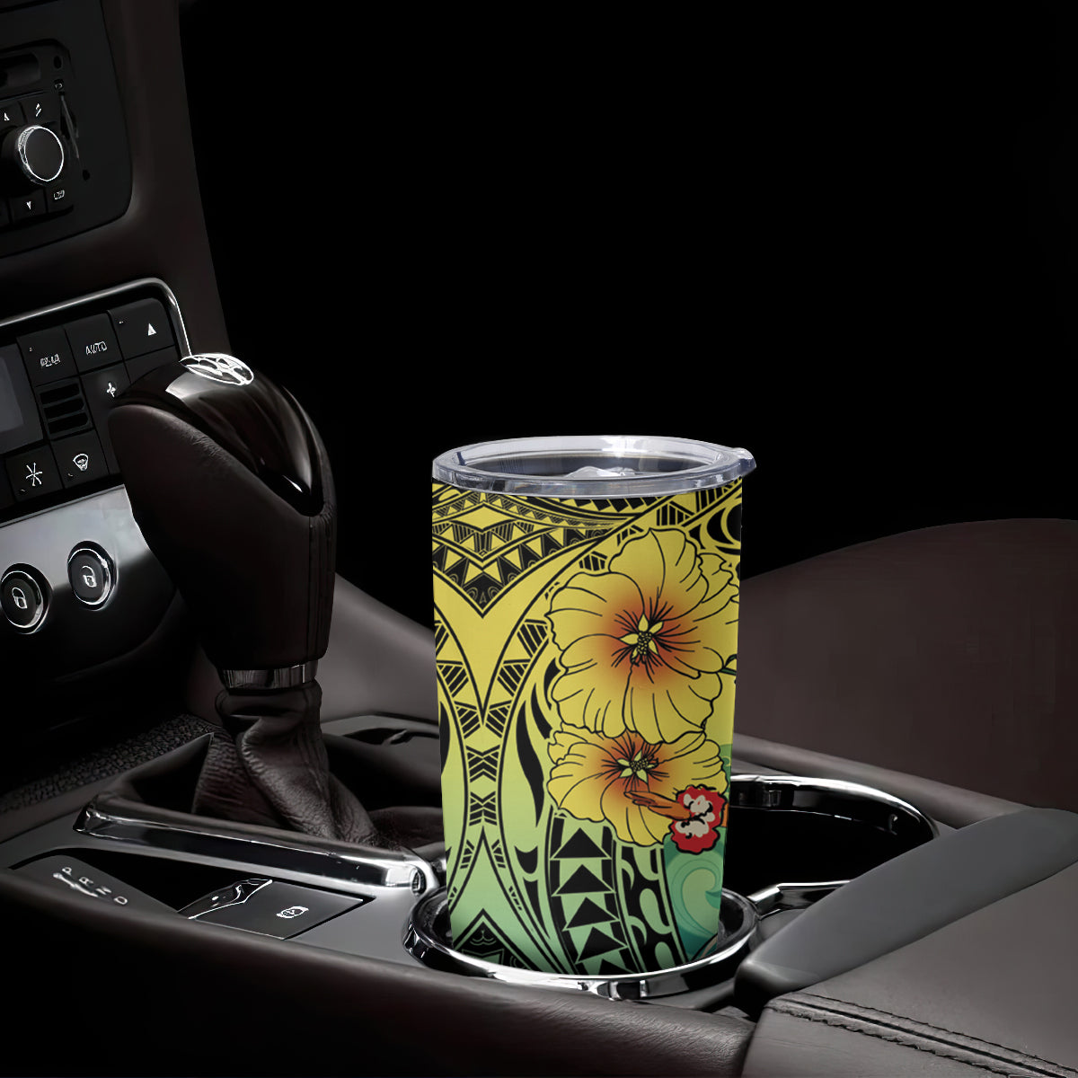 Honolulu Hawaii Tumbler Cup Ilima Plumeria with Hula Girl LT7 - Polynesian Pride
