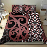 Maori Taniko Patterns Bedding Set Brown Patiki Motifs Mix Whakairo Ngaru LT7 - Polynesian Pride