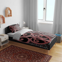 Maori Taniko Patterns Bedding Set Brown Patiki Motifs Mix Whakairo Ngaru LT7 - Polynesian Pride