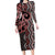 Maori Taniko Patterns Family Matching Long Sleeve Bodycon Dress and Hawaiian Shirt Brown Patiki Motifs Mix Whakairo Ngaru