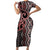 Maori Taniko Patterns Family Matching Short Sleeve Bodycon Dress and Hawaiian Shirt Brown Patiki Motifs Mix Whakairo Ngaru