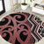 Maori Taniko Patterns Round Carpet Brown Patiki Motifs Mix Whakairo Ngaru