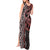 Maori Taniko Patterns Tank Maxi Dress Brown Patiki Motifs Mix Whakairo Ngaru