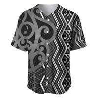 Maori Taniko Patterns Baseball Jersey Black Patiki Motifs Mix Whakairo Ngaru LT7 Black - Polynesian Pride
