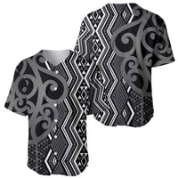 Maori Taniko Patterns Baseball Jersey Black Patiki Motifs Mix Whakairo Ngaru LT7 - Polynesian Pride