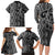 Maori Taniko Patterns Family Matching Long Sleeve Bodycon Dress and Hawaiian Shirt Black Patiki Motifs Mix Whakairo Ngaru