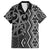 Maori Taniko Patterns Family Matching Long Sleeve Bodycon Dress and Hawaiian Shirt Black Patiki Motifs Mix Whakairo Ngaru