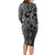 Maori Taniko Patterns Family Matching Long Sleeve Bodycon Dress and Hawaiian Shirt Black Patiki Motifs Mix Whakairo Ngaru