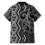 Maori Taniko Patterns Family Matching Off Shoulder Short Dress and Hawaiian Shirt Black Patiki Motifs Mix Whakairo Ngaru