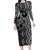 Maori Taniko Patterns Long Sleeve Bodycon Dress Black Patiki Motifs Mix Whakairo Ngaru