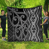 Maori Taniko Patterns Quilt Black Patiki Motifs Mix Whakairo Ngaru LT7 - Polynesian Pride