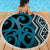 Maori Taniko Patterns Beach Blanket Azure Patiki Motifs Mix Whakairo Ngaru