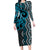 Maori Taniko Patterns Family Matching Long Sleeve Bodycon Dress and Hawaiian Shirt Azure Patiki Motifs Mix Whakairo Ngaru