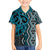 Maori Taniko Patterns Family Matching Off Shoulder Maxi Dress and Hawaiian Shirt Azure Patiki Motifs Mix Whakairo Ngaru