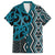 Maori Taniko Patterns Family Matching Short Sleeve Bodycon Dress and Hawaiian Shirt Azure Patiki Motifs Mix Whakairo Ngaru