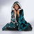 Maori Taniko Patterns Hooded Blanket Azure Patiki Motifs Mix Whakairo Ngaru