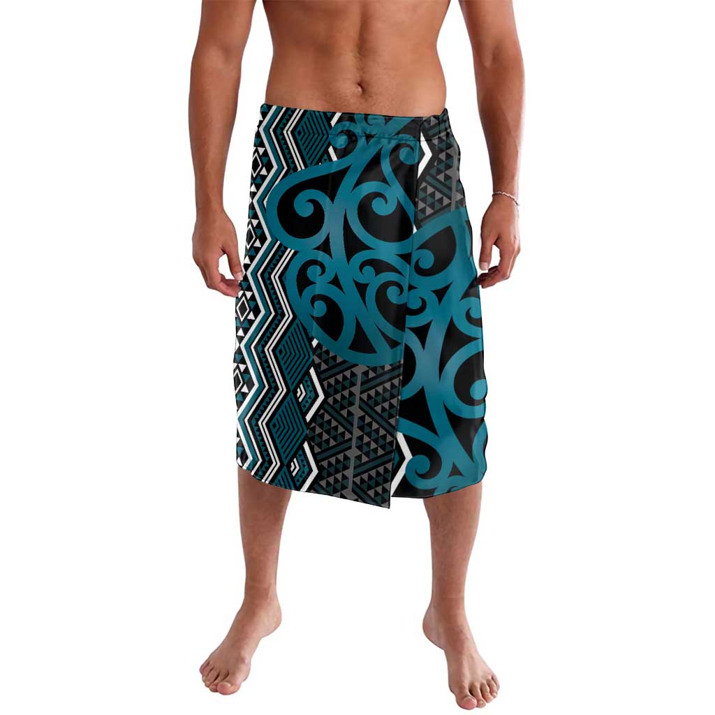 Maori Taniko Patterns Lavalava Azure Patiki Motifs Mix Whakairo Ngaru LT7 Azure - Polynesian Pride